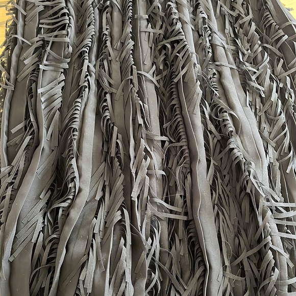 Black Fringed Midi Skirt - Picture 2 of 3